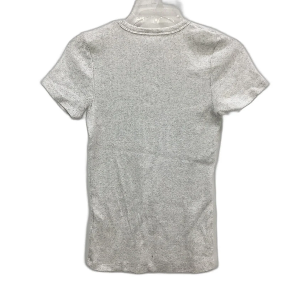 Seed Heritage Cream Grey Fleck Ribbed Basic Cotton T-Shirt Ladies Size Small - Image 2