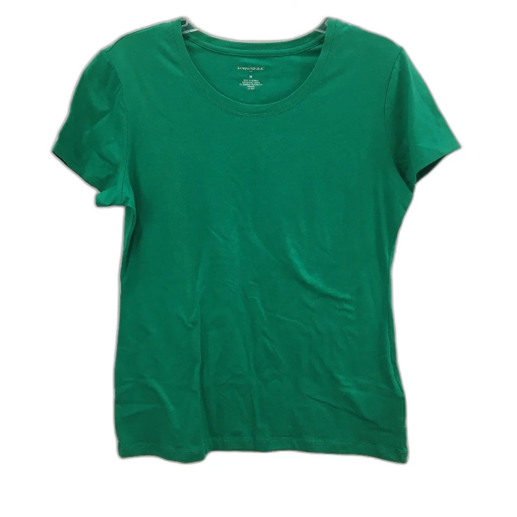 Banana Republic Cotton Blend Bright Green Basic Cotton T-Shirt Ladies M