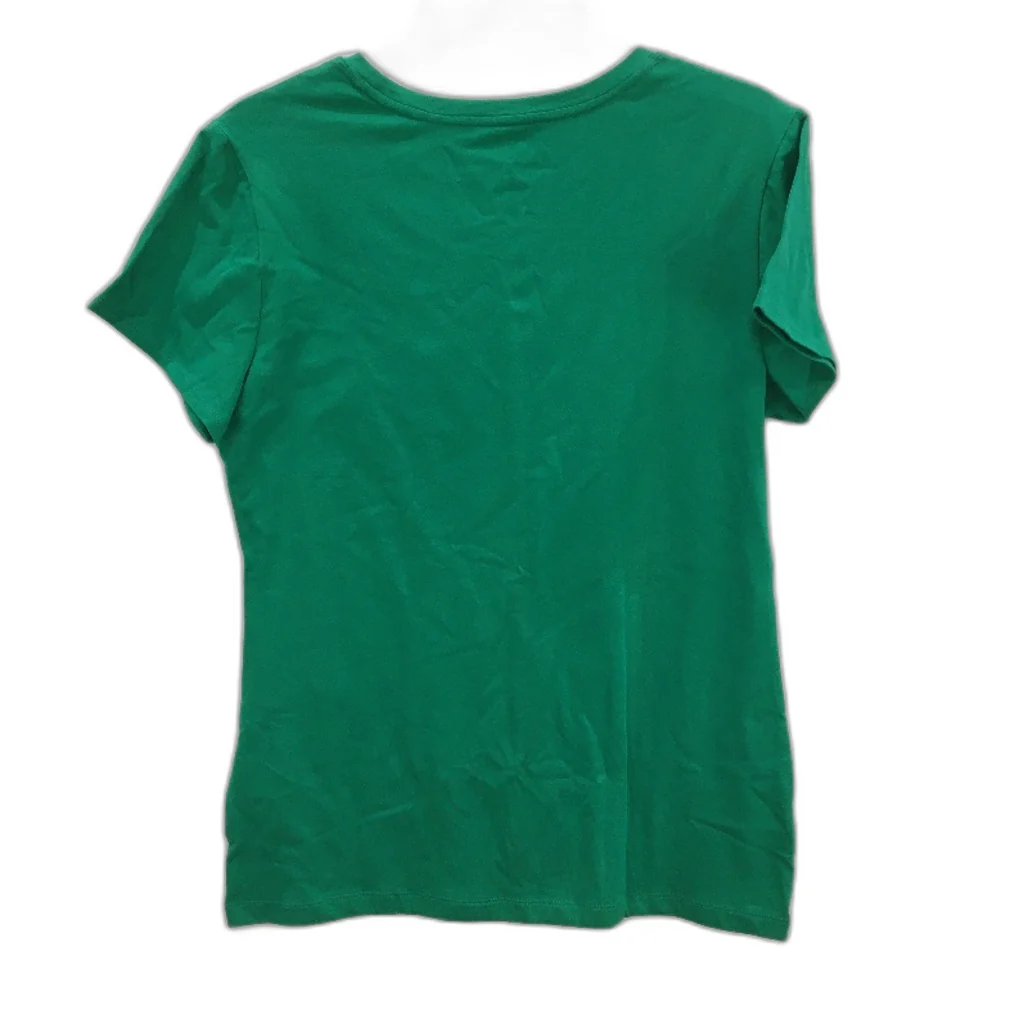 Banana Republic Cotton Blend Bright Green Basic Cotton T-Shirt Ladies M - Image 2