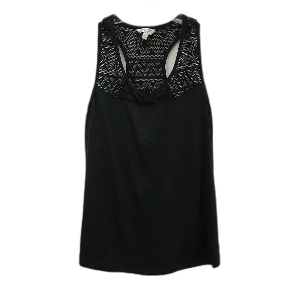 Simply Vera by Vera Wang Black Ornate Top Built In Shelf Singlet Ladies Size M