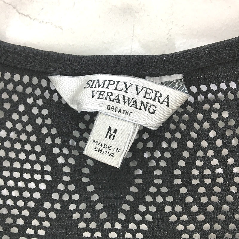 Simply Vera by Vera Wang Black Ornate Top Built In Shelf Singlet Ladies Size M - Image 3
