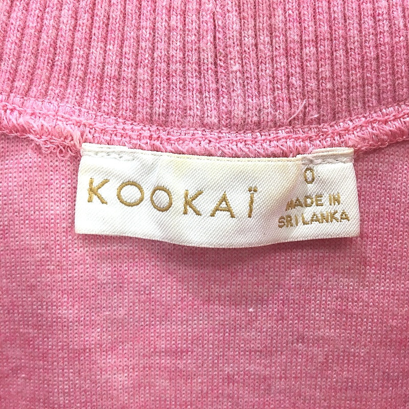 Kookai Musk Pink Cotton Blend Cropped Sweatshirt Jumper Ladies Size 0 AUS 6-8 - Image 3