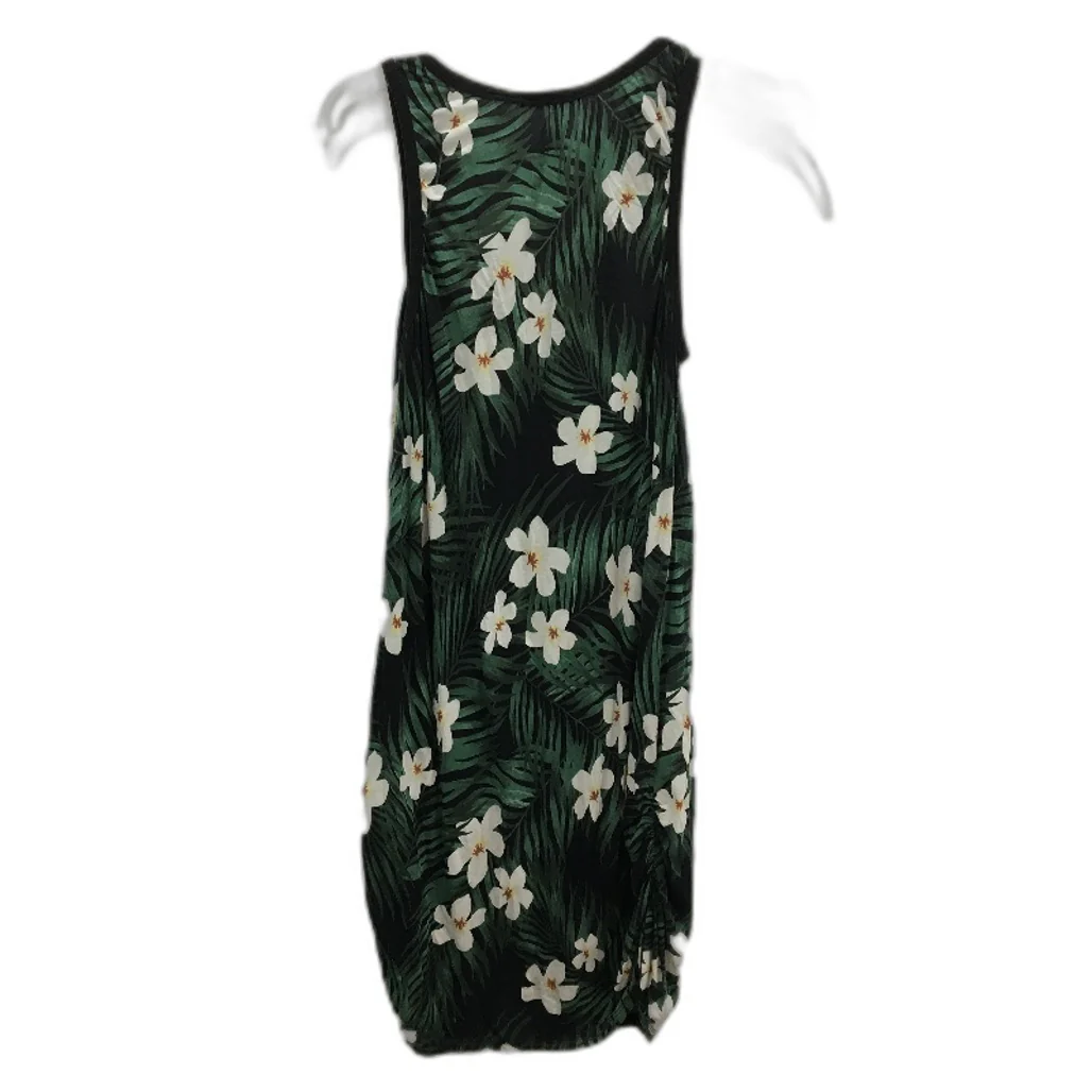 Country Road Black With Green Leaf & White Flowers Singlet Dress Ladies Size S - Image 2