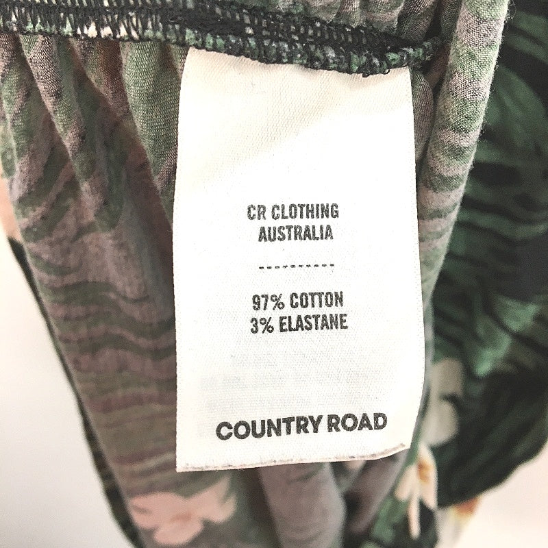 Country Road Black With Green Leaf & White Flowers Singlet Dress Ladies Size S - Image 4