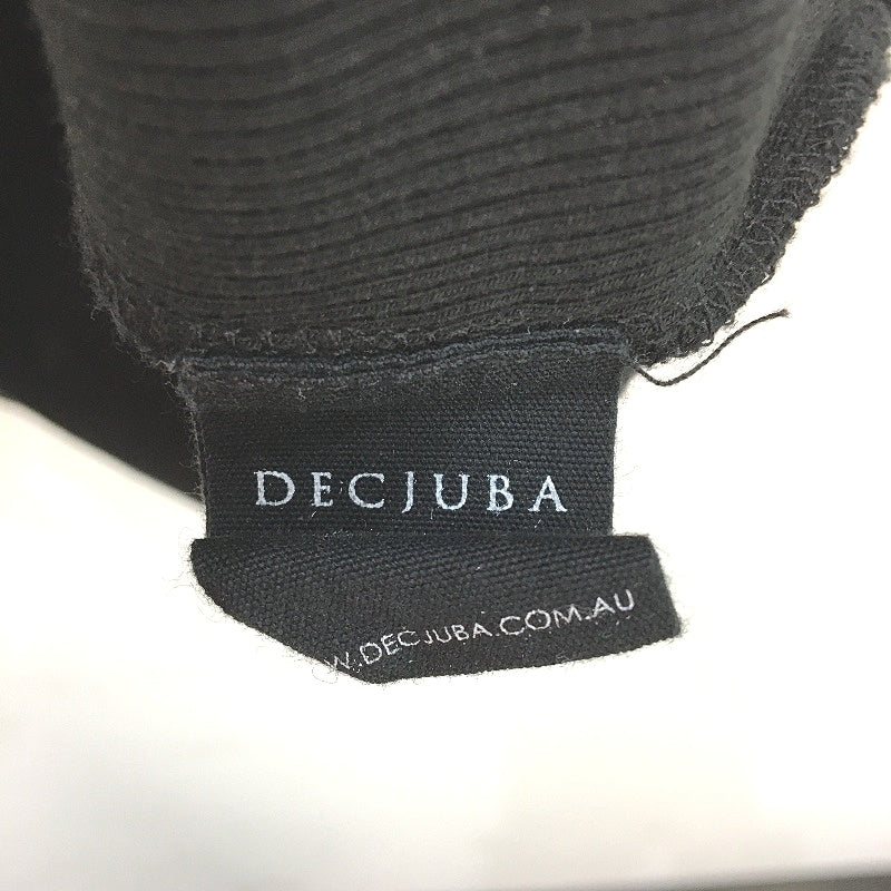 Decjuba Black Stretch Ribbed Ruffled Edged Shoulders Top Ladies Size Large - Image 4