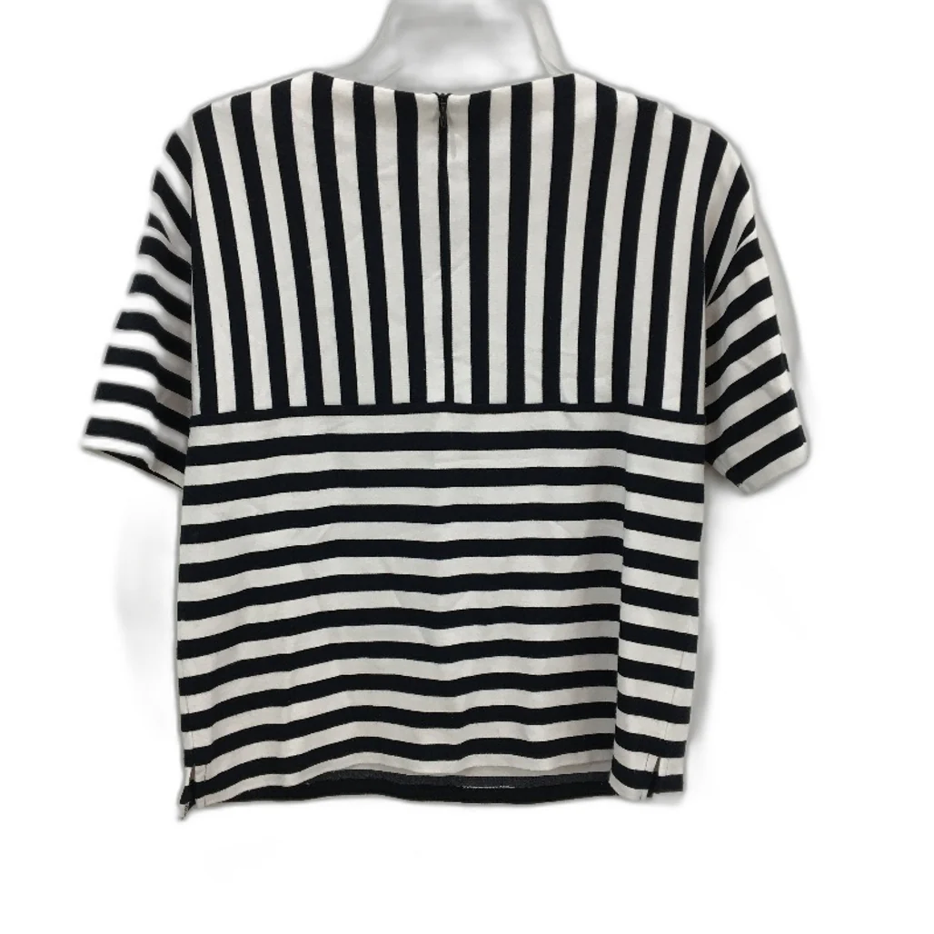Veronika Maine Black & White Striped Straight Neck T-Shirt Top Ladies Size Small - Image 2
