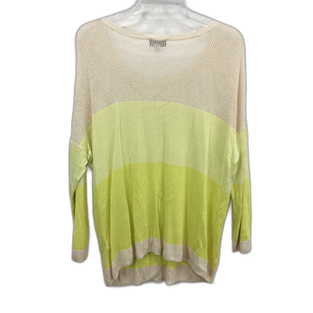 Witchery Yellow & Cream Linen Viscose Knit Style Lightweight Top Ladies Size L - Image 2