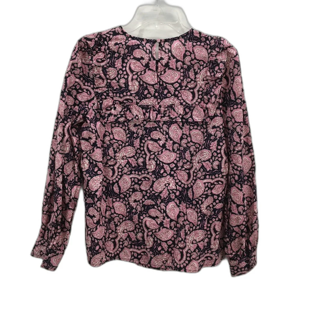 GRAB Denim Pink Floral Long Sleeve Organic Cotton Smock Shirt Ladies Size 8 NEW - Image 2