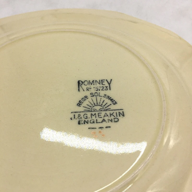 VINTAGE J & G Meakin England Romney Cream Green 3Pce Tea Cup, Saucer & Plate Set - Image 5