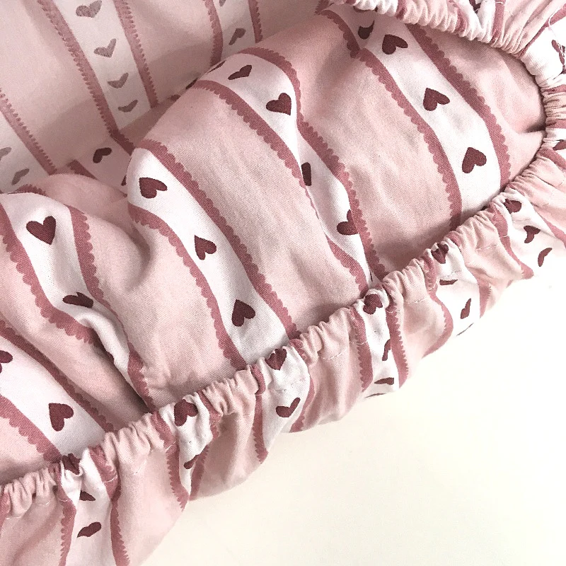 Target Stripe Heart Print Kids Pink Cotton Fitted Sheet Combo Size DOUBLE NEW - Image 3