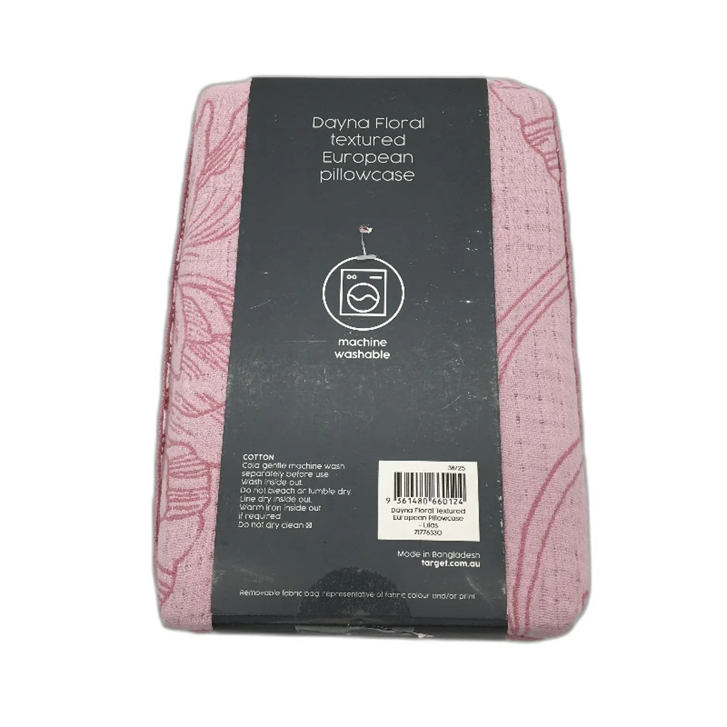 Target Dayna Floral Textured Pink Jacquard European Pillowcase 65x65cm NEW - Image 2