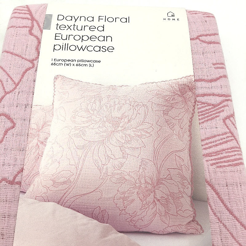 Target Dayna Floral Textured Pink Jacquard European Pillowcase 65x65cm NEW - Image 4