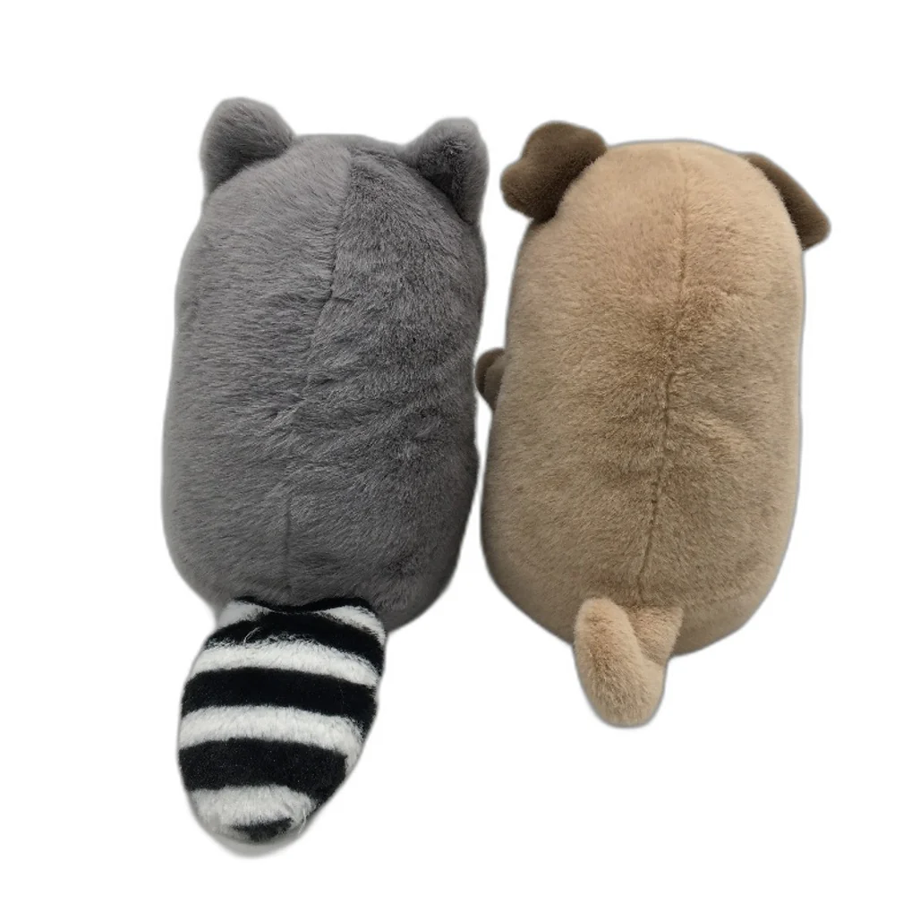 Racoon & Pug 2 Pack Super Soft Fluffy Animal Dog Plush Toys Plushies NEW - Image 2