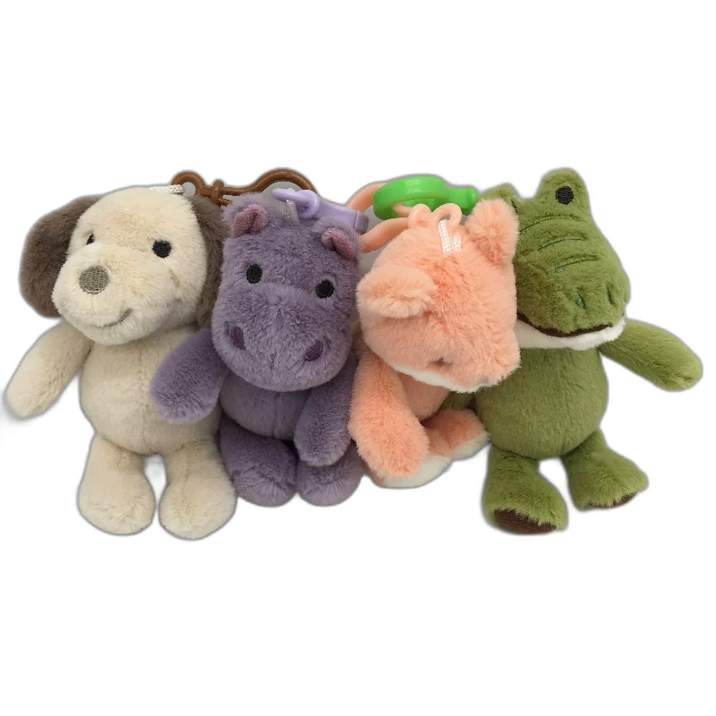 4 Pack Bundle Soft Fluffy Mini Animal Plush Toys Key Chains Bag Tag NEW - Image 2