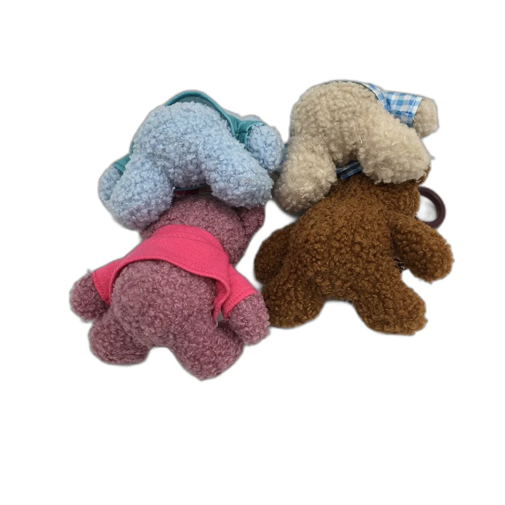 4 Pack Bundle Soft Fluffy Mini Teddy Bears Plush Toys Key Chains Bag Tag NEW - Image 4