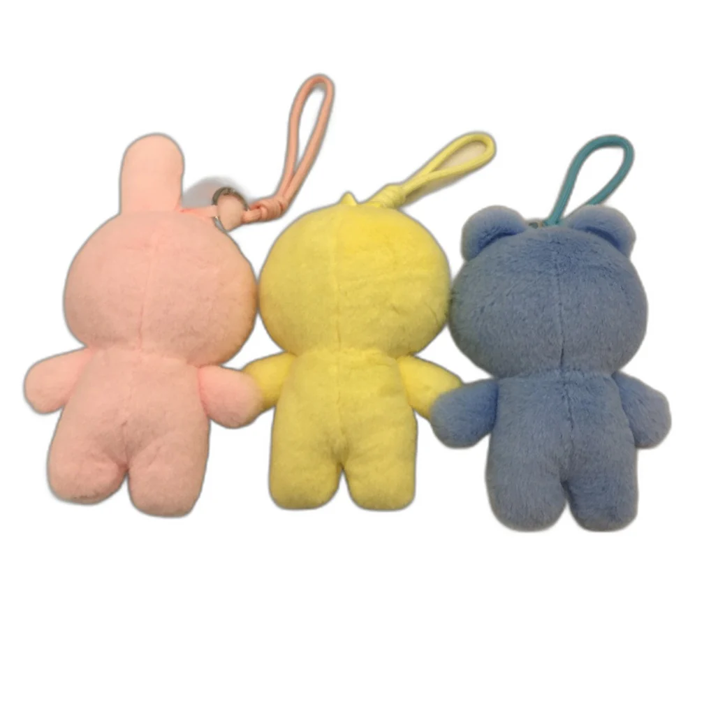 3 Pack Bundle Mini Girl In Cute Costume Plush Toy Key Chain Pink/Yellow/Blue NEW - Image 2