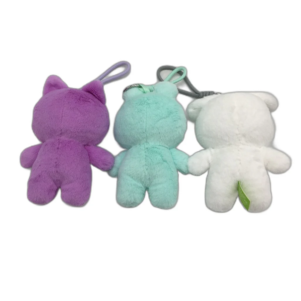 3 Pack Bundle Mini Girl Cute Costume Plush Toy Key Chain Purple/Mint/White NEW - Image 2