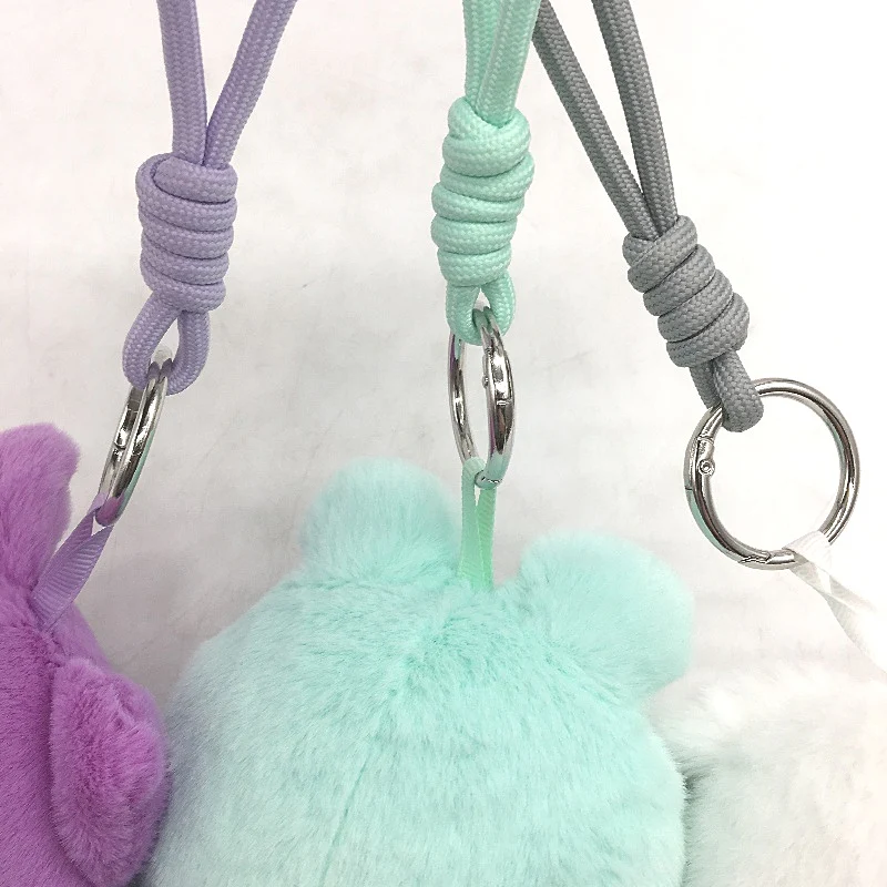 3 Pack Bundle Mini Girl Cute Costume Plush Toy Key Chain Purple/Mint/White NEW - Image 4