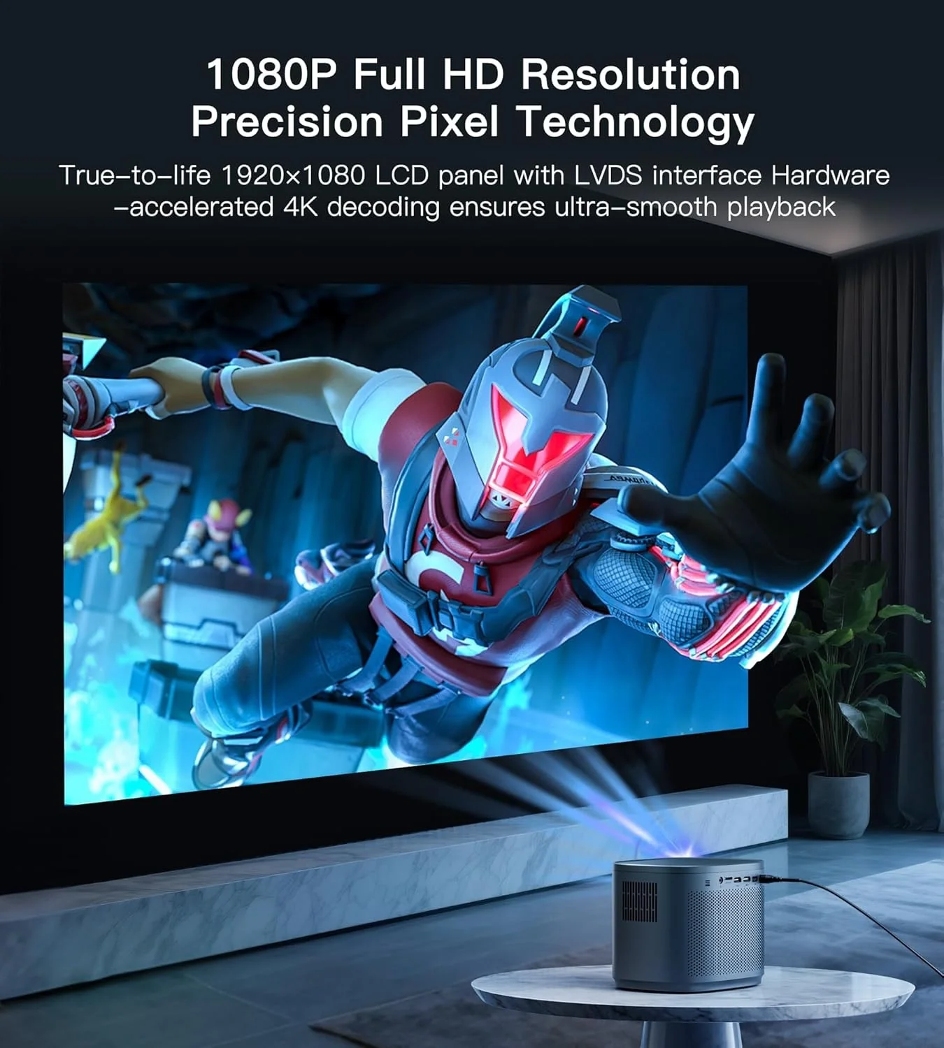 BIGASUO M416 Mini Projector 1080P HD Portable 200” Display DEMO - Image 2