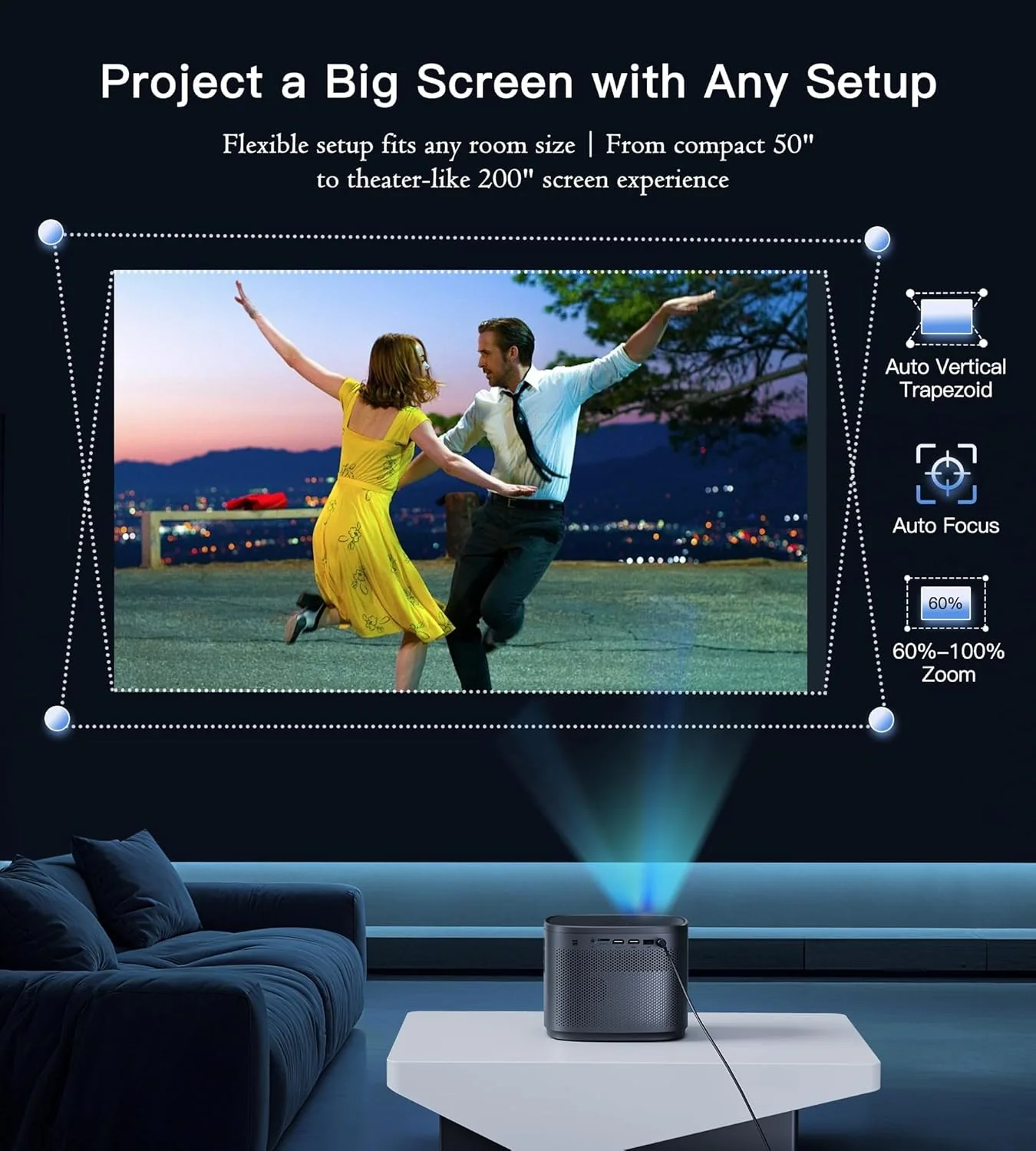 BIGASUO M416 Mini Projector 1080P HD Portable 200” Display DEMO - Image 6