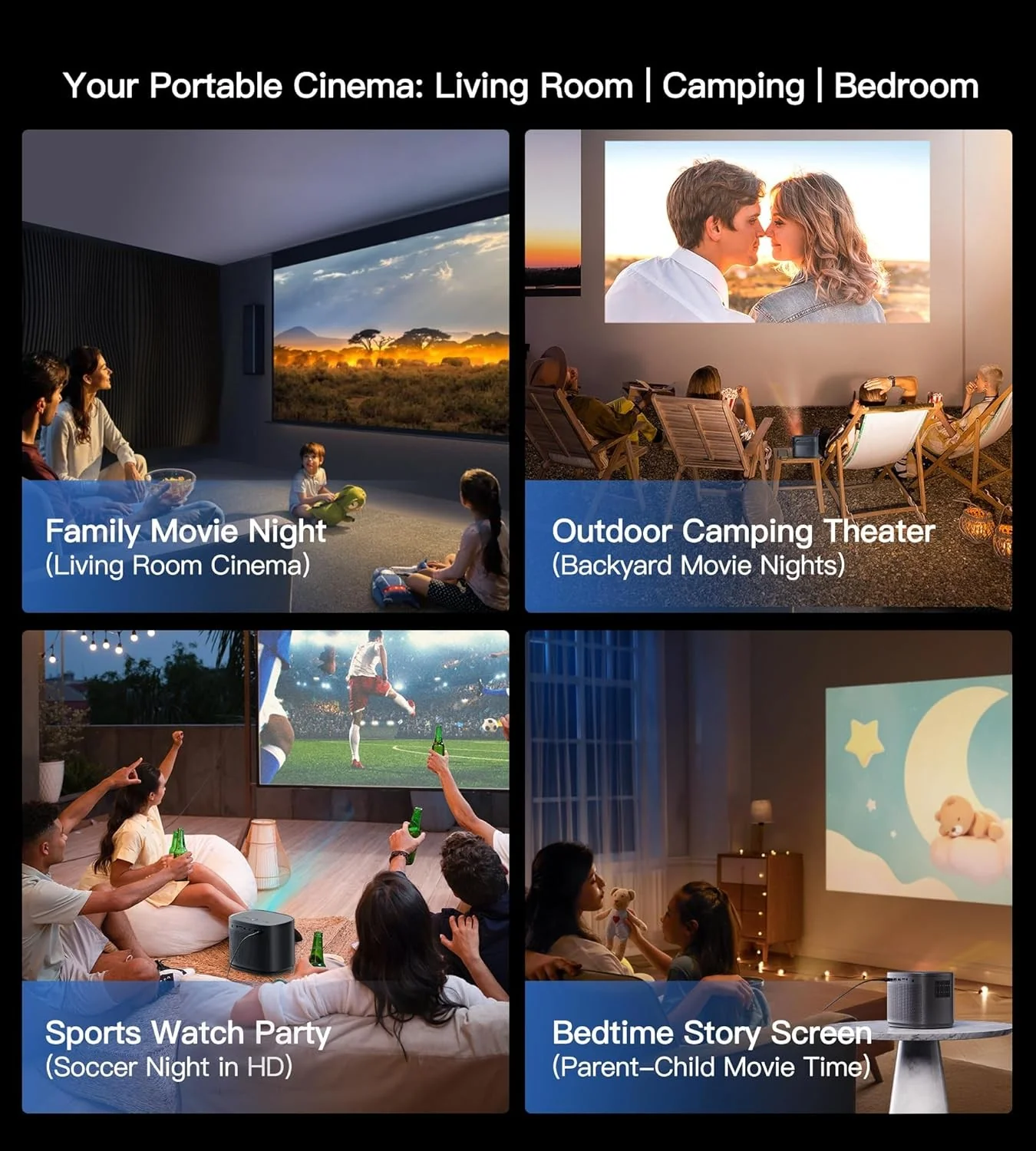 BIGASUO M416 Mini Projector 1080P HD Portable 200” Display DEMO - Image 9