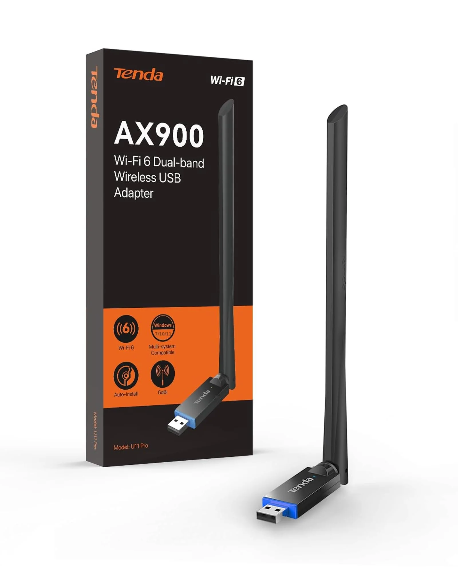 Tenda U11 Pro Wireless WiFi Adapter for Desktop PC with High Gain Antenna