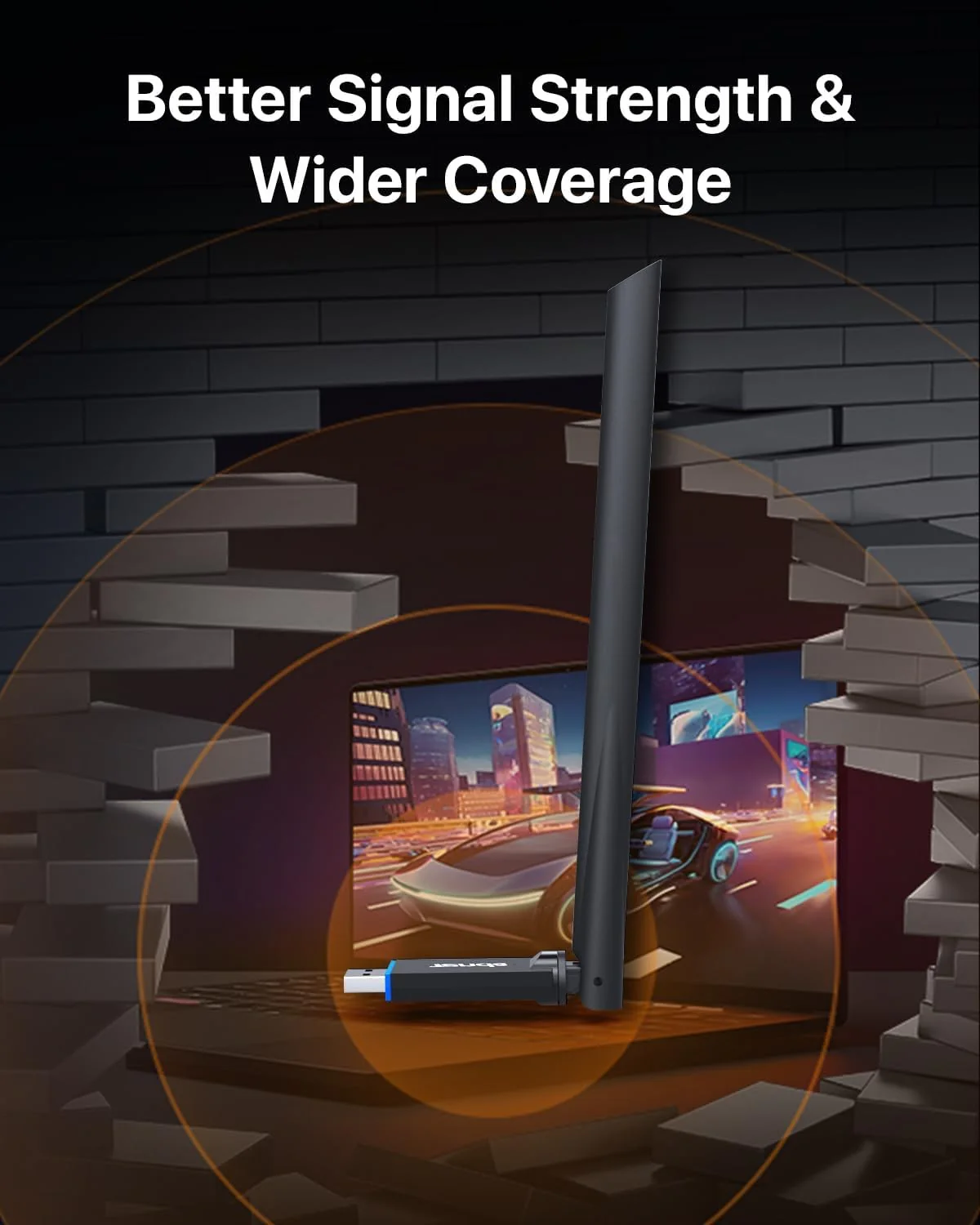 Tenda U11 Pro Wireless WiFi Adapter for Desktop PC with High Gain Antenna - Image 4