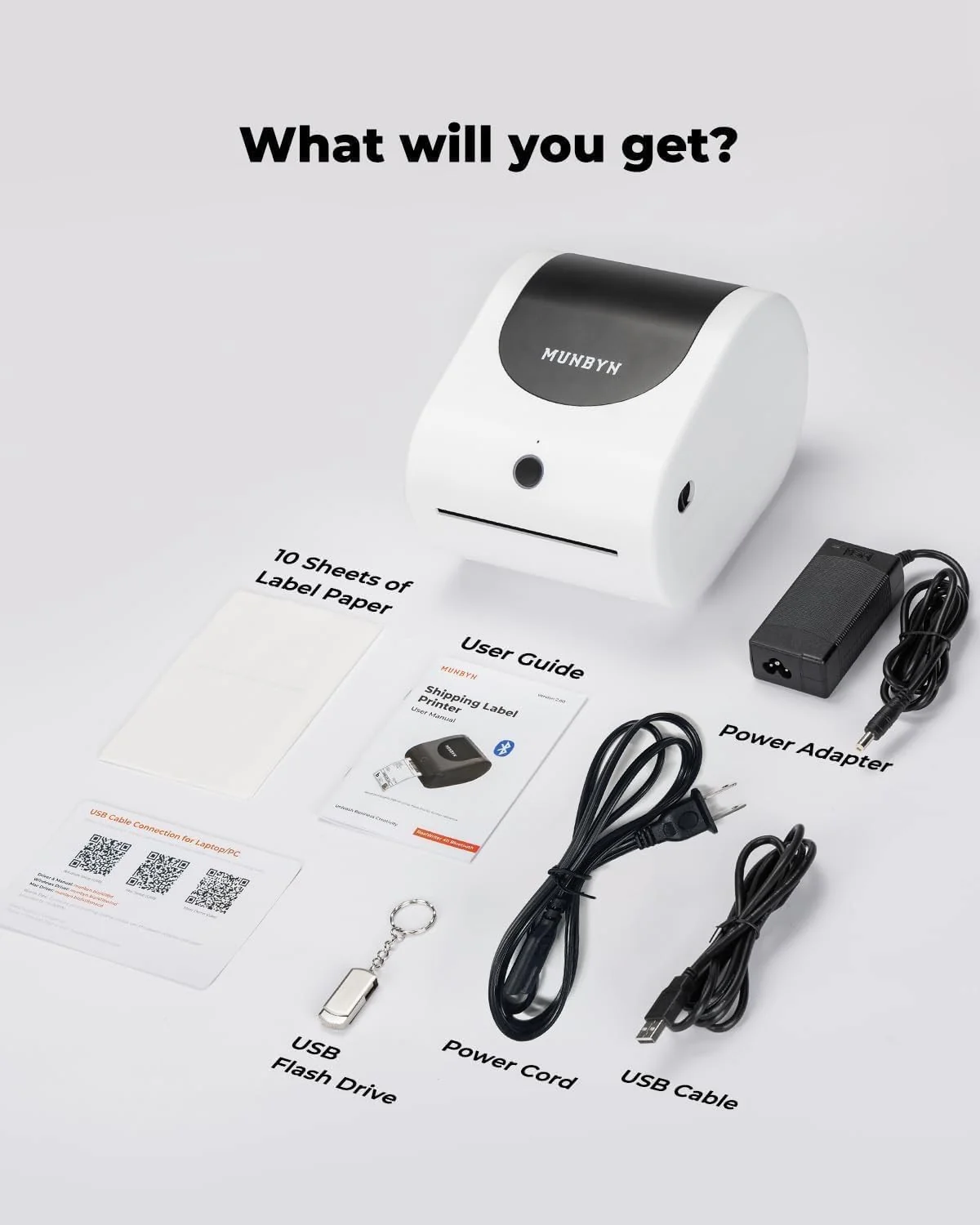 MUNBYN RW411B-WH Bluetooth Thermal Shipping Label Printer for Small Business - Image 6
