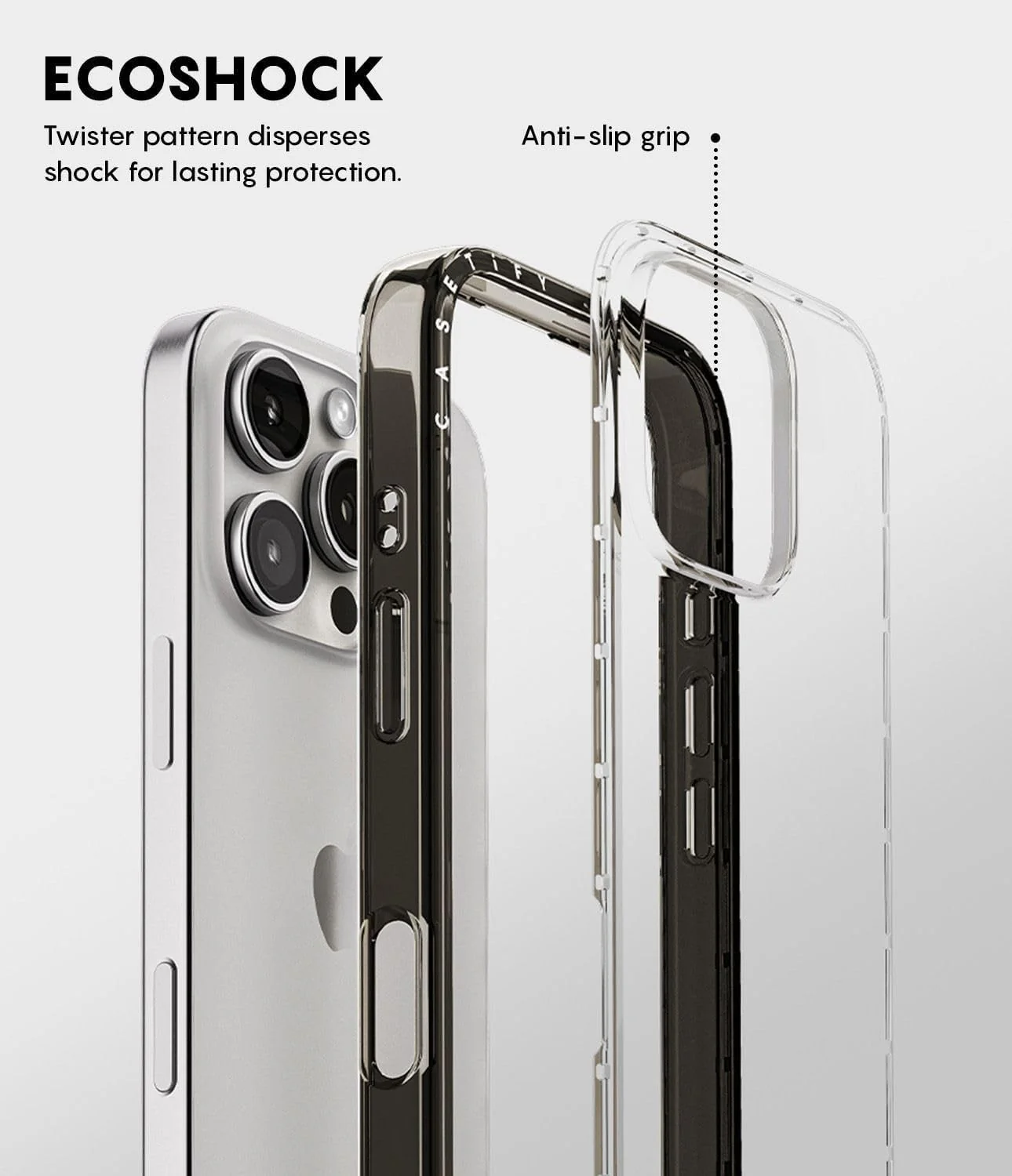 CASETiFY Compact iPhone 16 Case with Military Grade Protection - Clear Black - Image 6