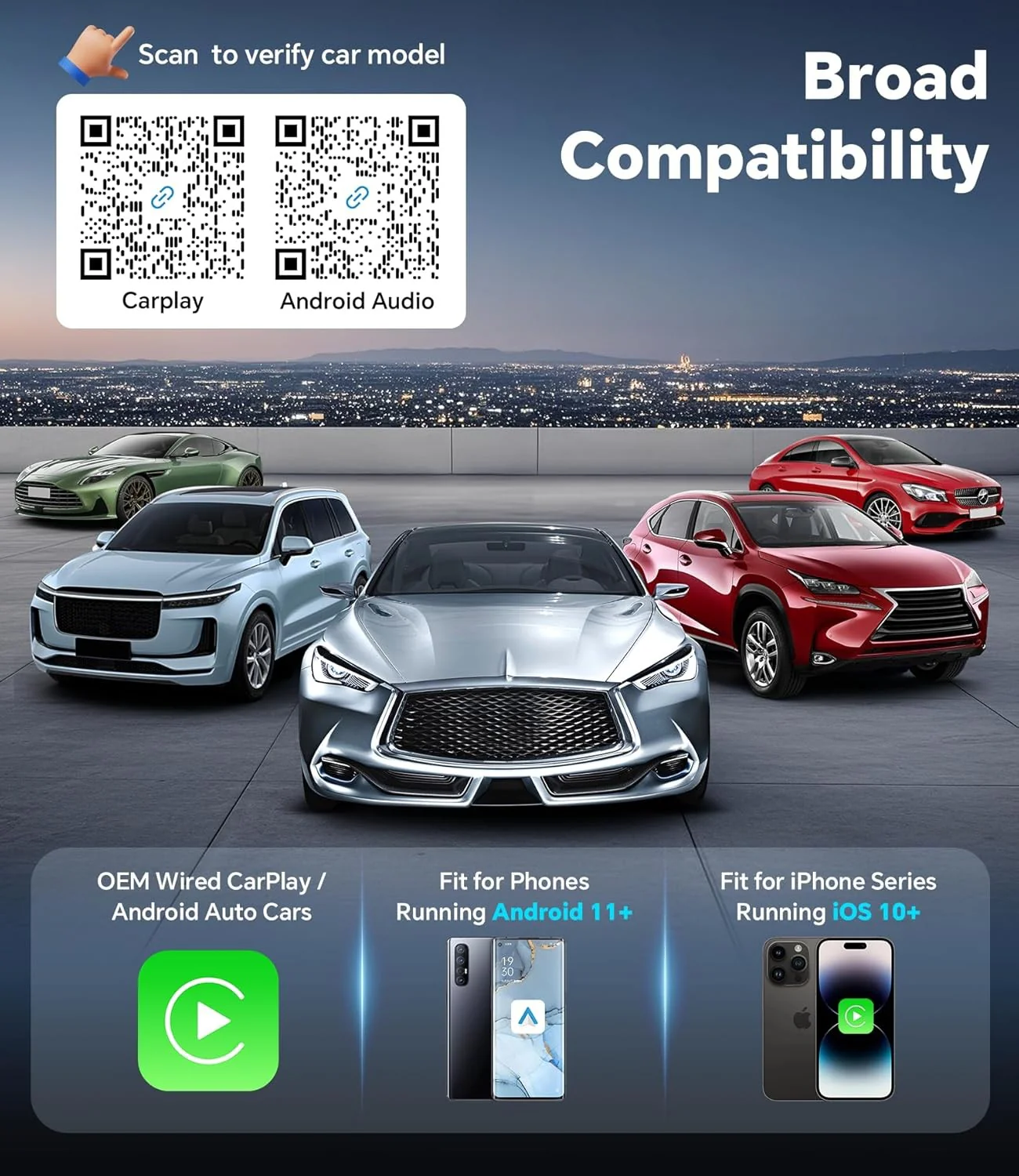ENOMIR A10 Mini Wireless CarPlay Adapter for iPhone & Android Auto - Image 6
