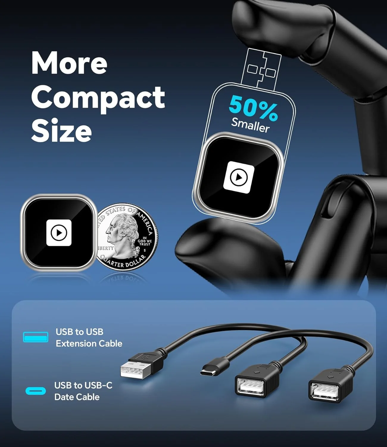 ENOMIR A10 Mini Wireless CarPlay Adapter for iPhone & Android Auto - Image 7
