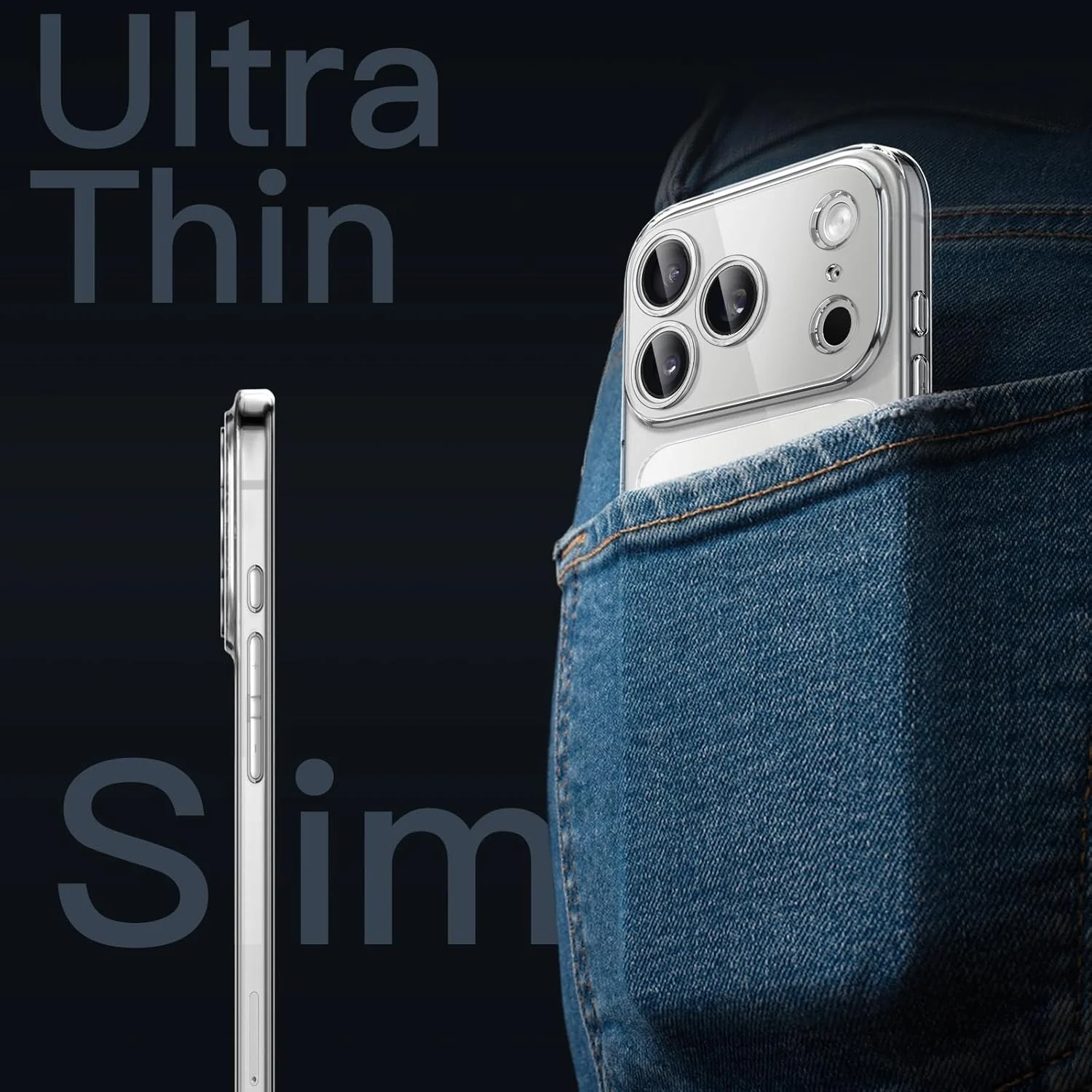 JETech Magnetic Slim Case for iPhone 17 Pro Max Clear Ultra-Thin Protection - Image 7