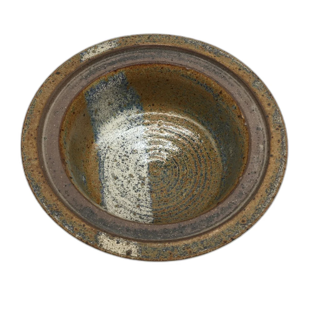 HANDCRAFTED Earthware Pottery Brown Toned Ornate Handled Trinket Dish With Lid - Image 4