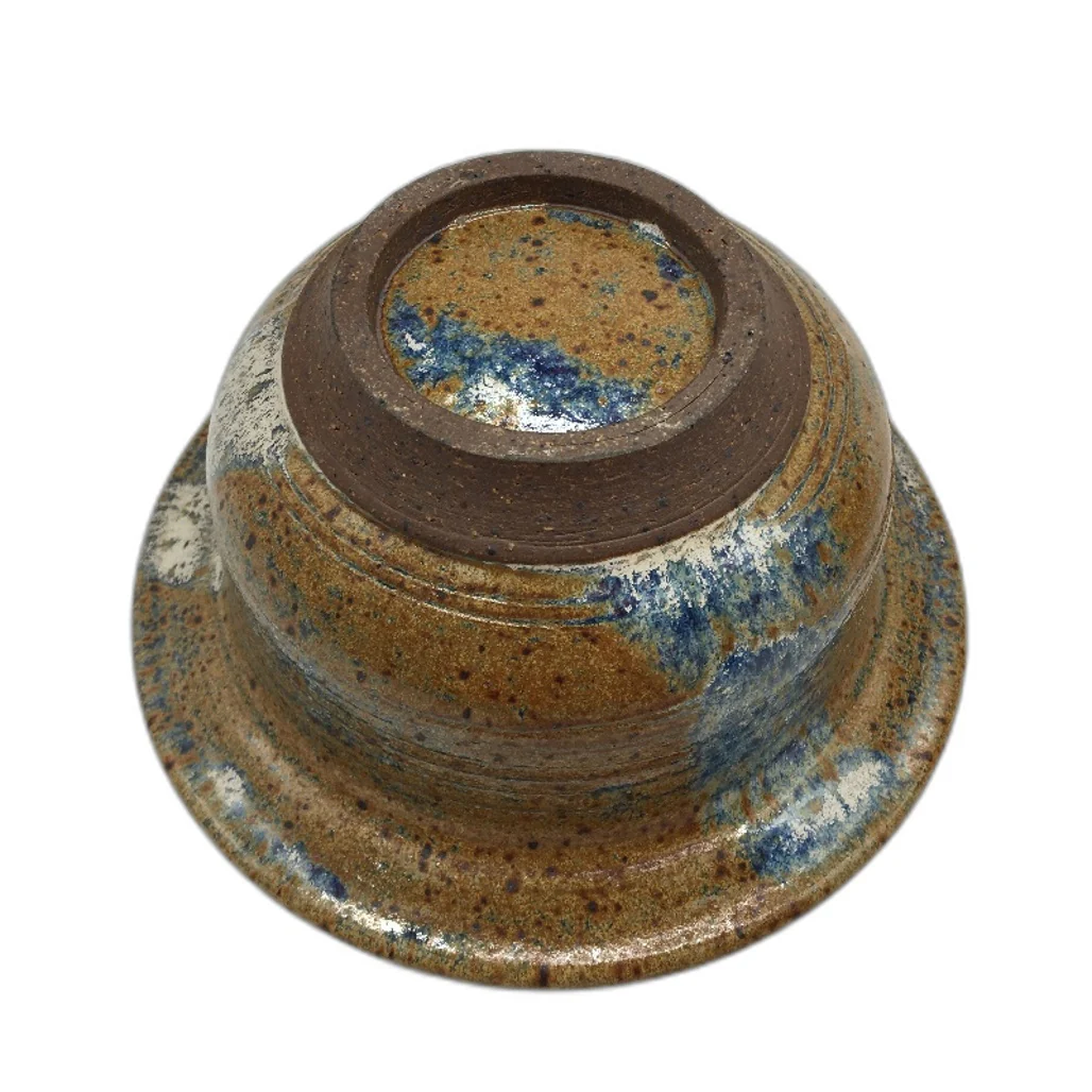 HANDCRAFTED Earthware Pottery Brown Toned Ornate Handled Trinket Dish With Lid - Image 5