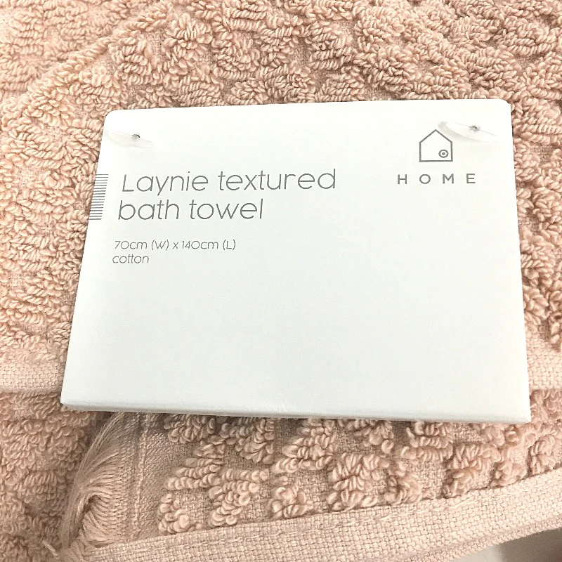 Target Australian Cotton Laynie Textured Blush 1 Bath & 3 Hand Towel Set NEW - Image 5