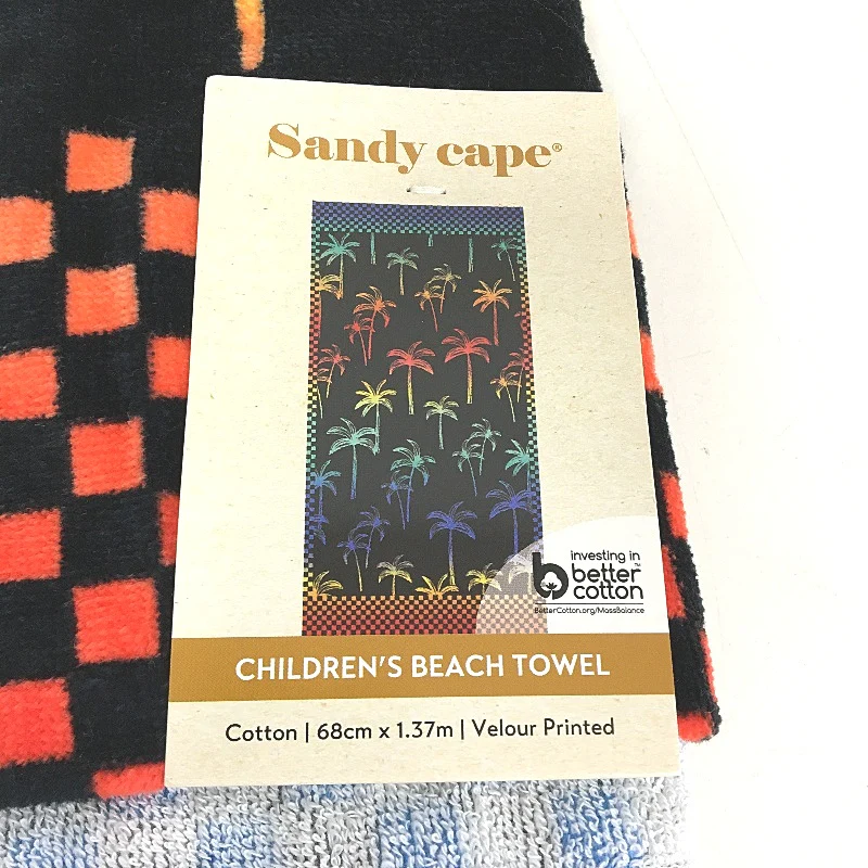 Kids 2 Piece Blue & Bright Soft Cotton Velour Printed Beach Towel Pack NEW - Image 4