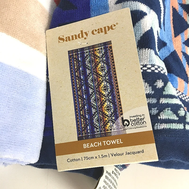 Multicoloured Soft Cotton Velour Printed Beach Towel 2Pce Pack 75 x 150cm NEW - Image 3