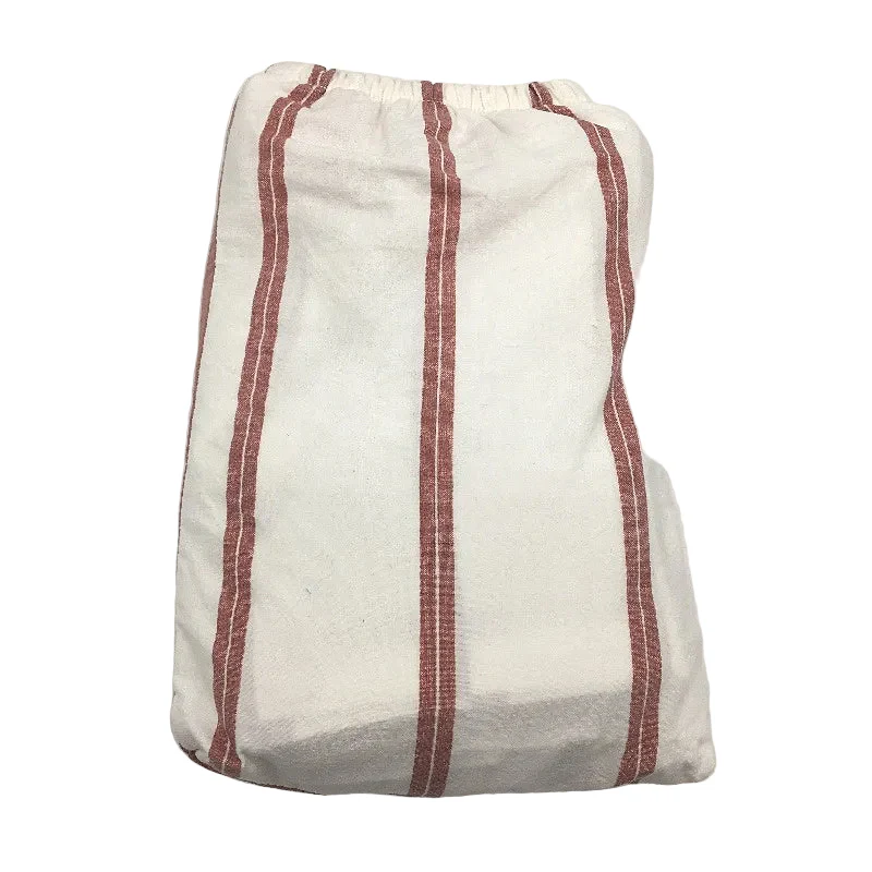 2 Pack Muted Red Stripe Standard Rectangle Cotton Pillowcases 40x73cm NEW