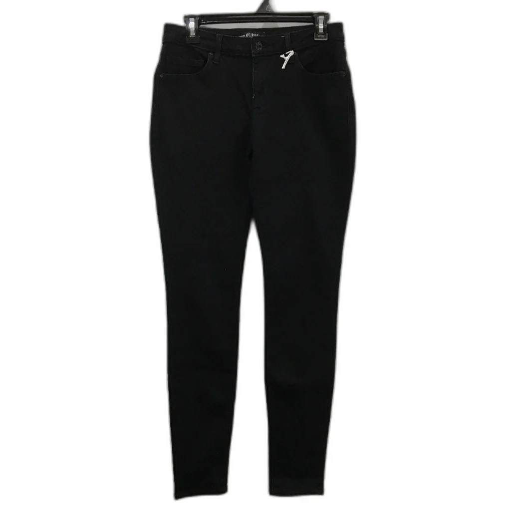 Guess Annette Skinny Slim Tapered Black Mid Rise Jeans Ladies Size UK 30 NEW