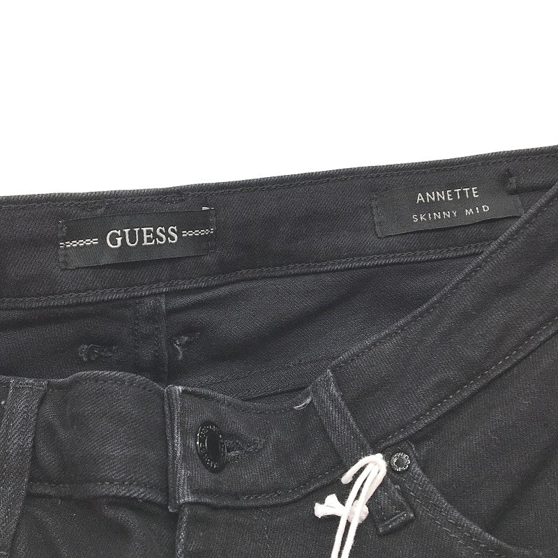 Guess Annette Skinny Slim Tapered Black Mid Rise Jeans Ladies Size UK 30 NEW - Image 3