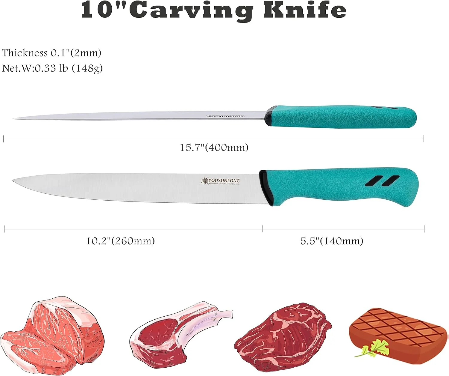 YOUSUNLONG Premium 10 Inch Sashimi Knife High-Carbon Steel Blade Australia DEMO - Image 3