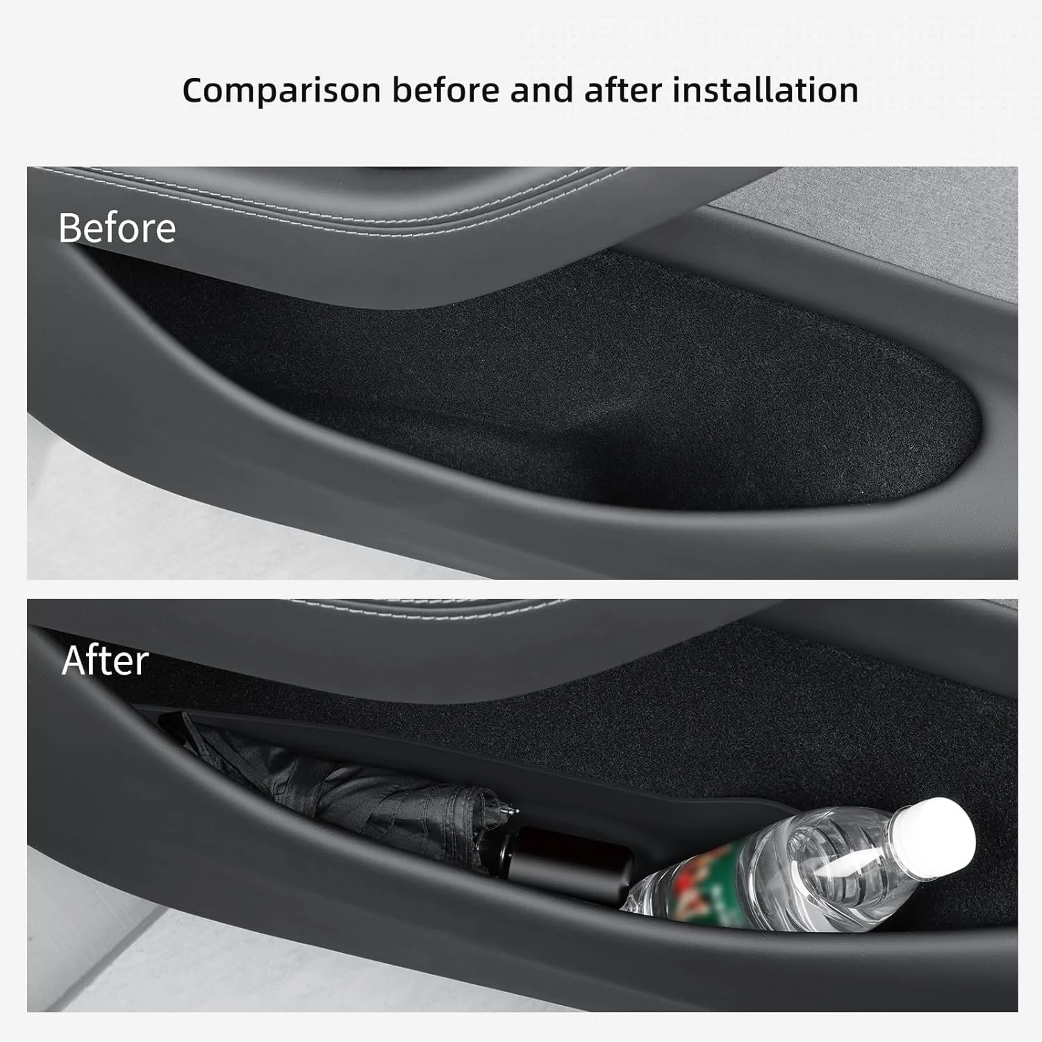 PAOFUFUI Door Side Pocket Storage Box for Tesla Model Y Juniper Black NEW - Image 5