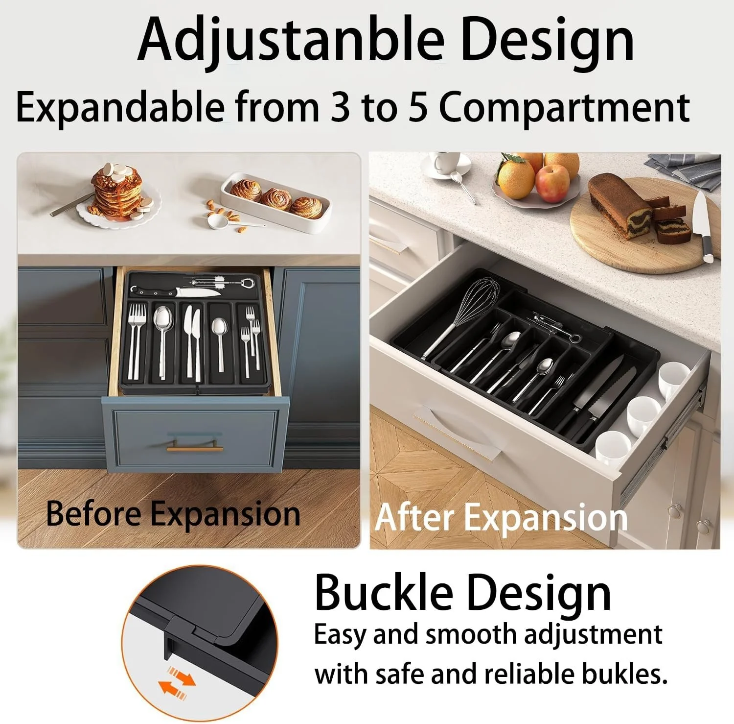 Expandable Utensil Drawer Organiser for Kitchen Storage NEW - Image 5