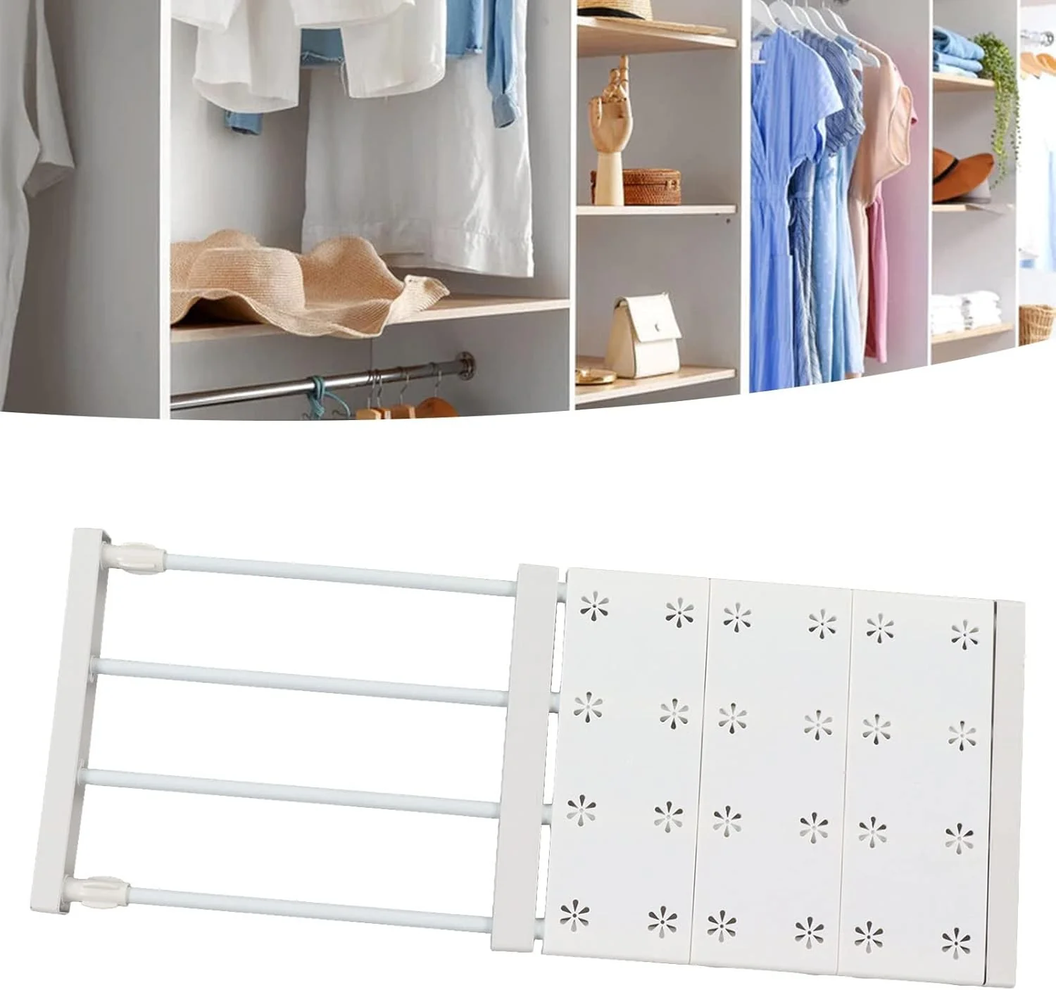 Tension Shelf Organizer for Closets No Drilling Expandable 38-55cm - Image 2
