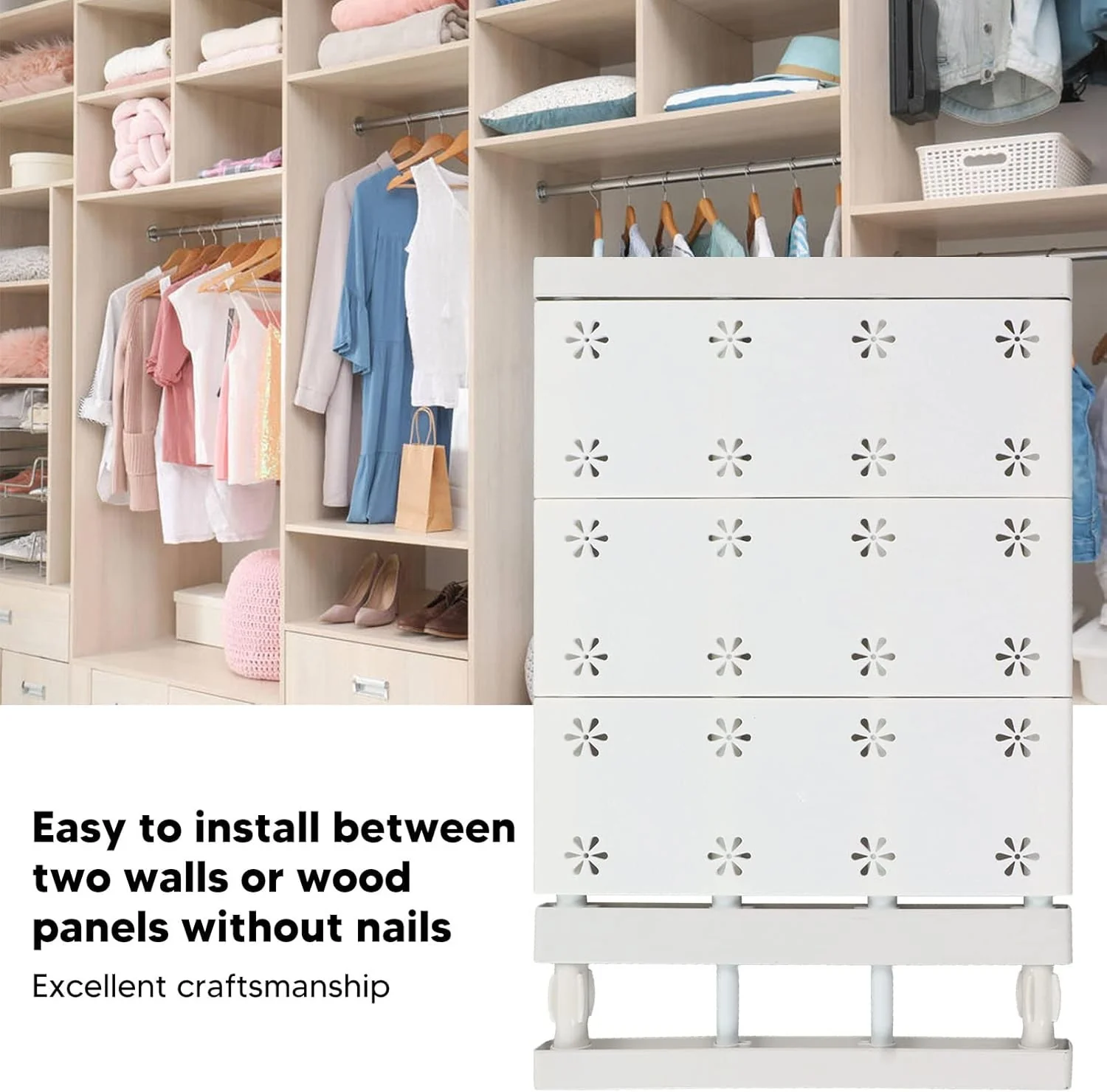 Tension Shelf Organizer for Closets No Drilling Expandable 38-55cm - Image 3