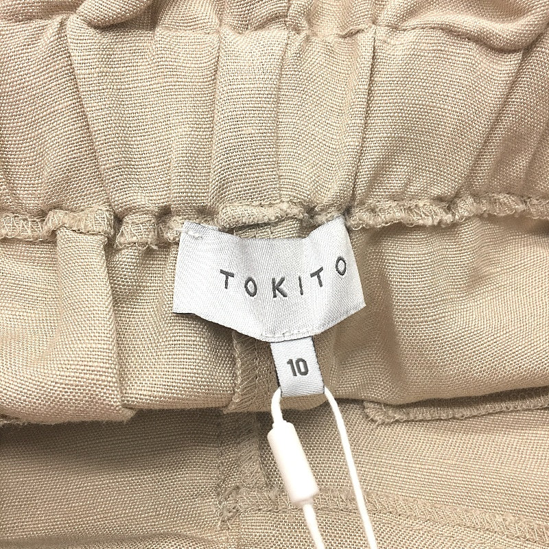 Tokito Button Detail Ecru White Linen Blend Tapered Pants Ladies Size 10 NEW - Image 3