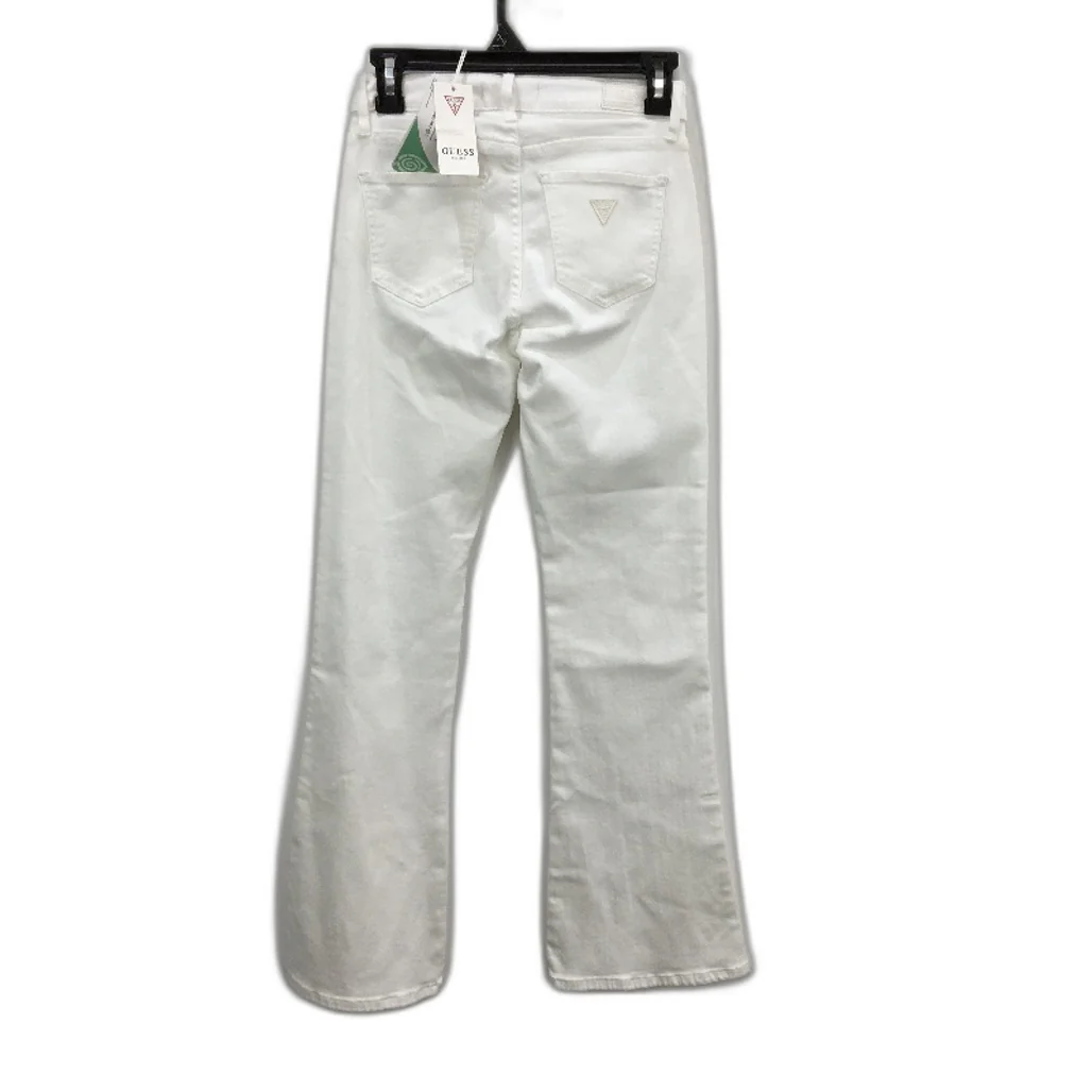 GUESS Sexy Flare High Rise Pure White Denim Jeans Ladies Size 25x30 NEW - Image 2