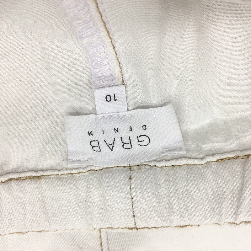 Grab Denim Elastic Tie Waist Wide Leg Ecru White Pants Ladies Size 10 NEW - Image 3