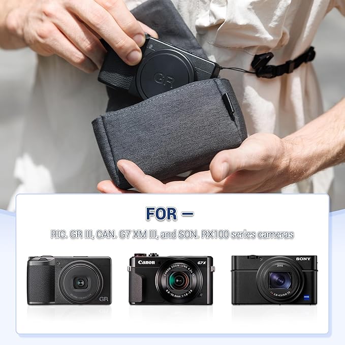 JJC Camera Pouch Soft Carrying Case for Canon Sony Ricoh Small Digi Cams NEW - Image 2