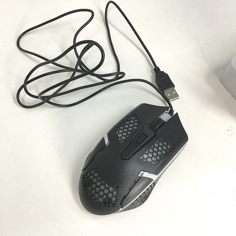 QS-701 Rainbow Light Gaming Membrane Keyboard and Mouse Combo Set in Black NEW - Image 3